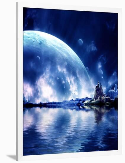 Landscape In Fantasy Planet-frenta-Framed Art Print