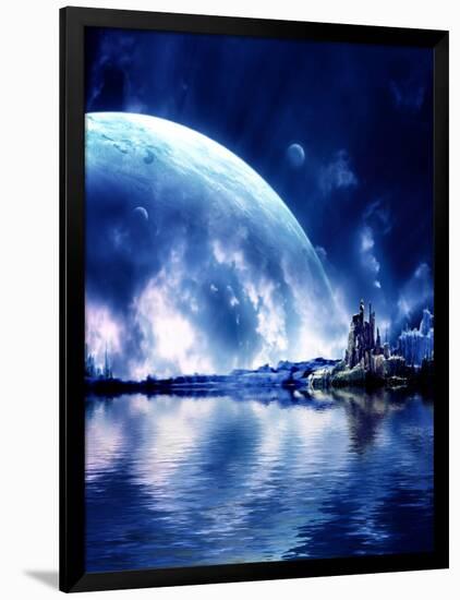 Landscape In Fantasy Planet-frenta-Framed Art Print