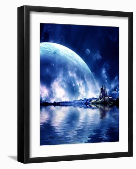 Landscape In Fantasy Planet-frenta-Framed Art Print