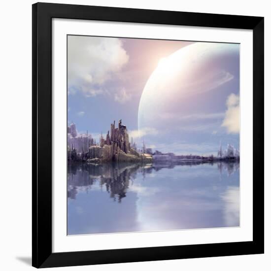 Landscape In Fantasy Planet-frenta-Framed Art Print