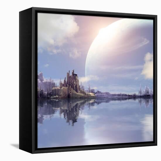 Landscape In Fantasy Planet-frenta-Framed Stretched Canvas