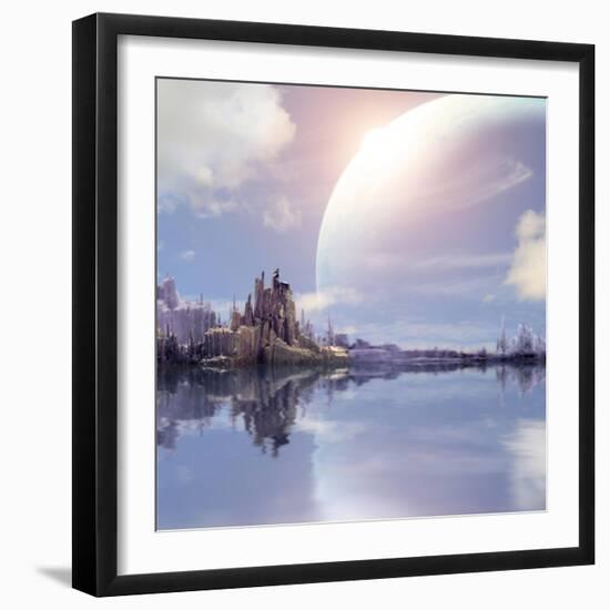 Landscape In Fantasy Planet-frenta-Framed Art Print