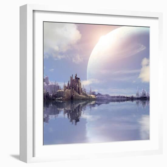 Landscape In Fantasy Planet-frenta-Framed Art Print