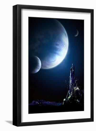 Landscape In Fantasy Planet-frenta-Framed Art Print