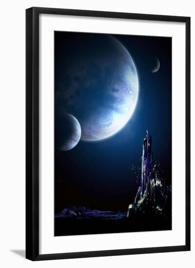 Landscape In Fantasy Planet-frenta-Framed Art Print