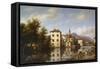 Landscape in Lombardy-Giuseppe Canella-Framed Stretched Canvas