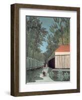 Landscape in Montsouris Park with Five Figures, 1910-Henri Rousseau-Framed Giclee Print