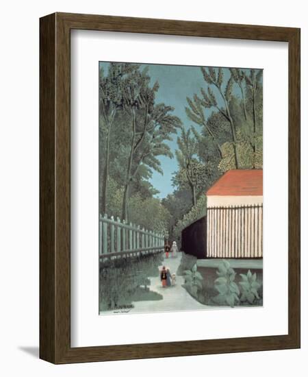 Landscape in Montsouris Park with Five Figures, 1910-Henri Rousseau-Framed Giclee Print