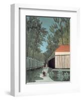 Landscape in Montsouris Park with Five Figures, 1910-Henri Rousseau-Framed Giclee Print