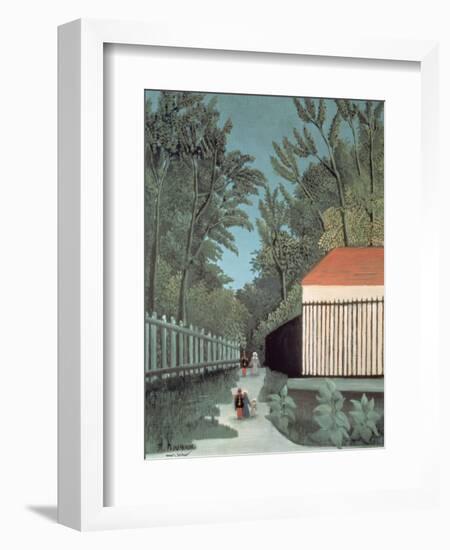 Landscape in Montsouris Park with Five Figures, 1910-Henri Rousseau-Framed Giclee Print