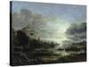 Landscape in Moonlight-Aert van der Neer-Stretched Canvas