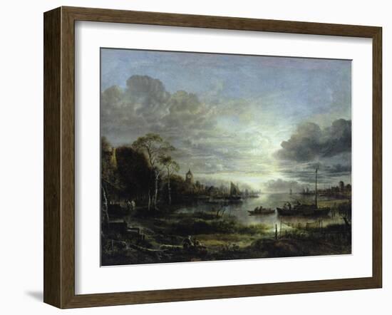 Landscape in Moonlight-Aert van der Neer-Framed Giclee Print