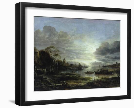 Landscape in Moonlight-Aert van der Neer-Framed Giclee Print