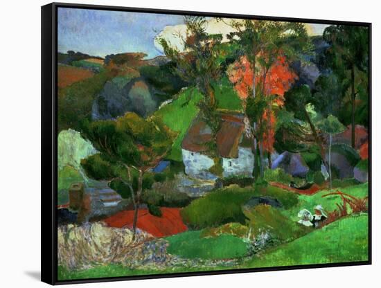 Landscape in Pont-Aven, France-Paul Gauguin-Framed Stretched Canvas