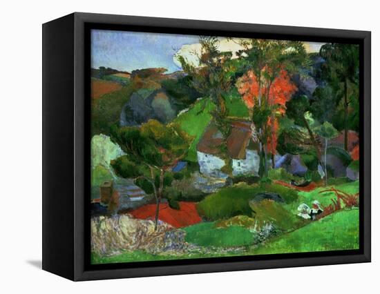 Landscape in Pont-Aven, France-Paul Gauguin-Framed Stretched Canvas