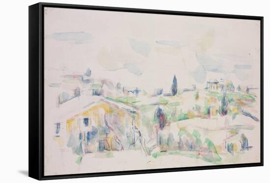 Landscape in Provence-Paul Cézanne-Framed Stretched Canvas