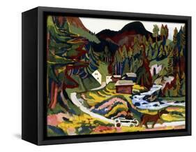 Landscape in Spring, Sertig, 1924-25-Ernst Ludwig Kirchner-Framed Stretched Canvas