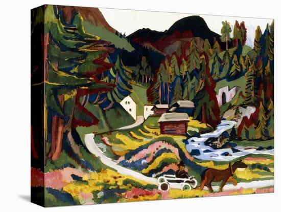 Landscape in Spring, Sertig, 1924-25-Ernst Ludwig Kirchner-Stretched Canvas