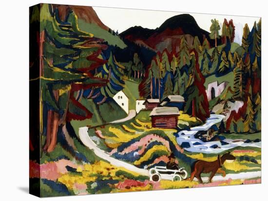 Landscape in Spring, Sertig, 1924-25-Ernst Ludwig Kirchner-Stretched Canvas