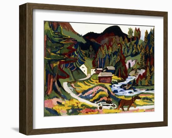 Landscape in Spring, Sertig, 1924-25-Ernst Ludwig Kirchner-Framed Giclee Print