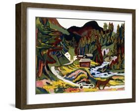 Landscape in Spring, Sertig, 1924-25-Ernst Ludwig Kirchner-Framed Giclee Print