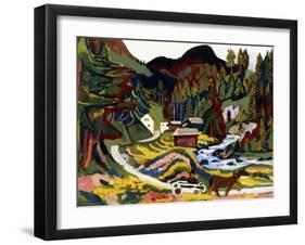 Landscape in Spring, Sertig, 1924-25-Ernst Ludwig Kirchner-Framed Giclee Print