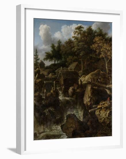 Landscape in Sweden with Waterfall-Allaert Van Everdingen-Framed Art Print