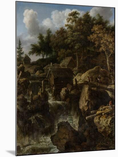 Landscape in Sweden with Waterfall-Allaert Van Everdingen-Mounted Art Print