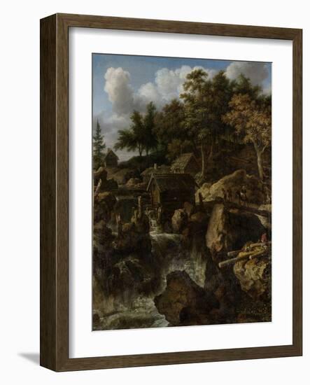 Landscape in Sweden with Waterfall-Allaert Van Everdingen-Framed Art Print