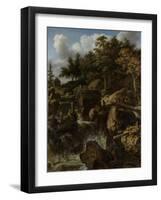 Landscape in Sweden with Waterfall-Allaert Van Everdingen-Framed Art Print