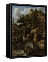 Landscape in Sweden with Waterfall-Allaert Van Everdingen-Framed Stretched Canvas