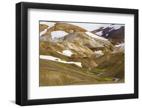 Landscape in the geothermal area Hveradalir in the highlands of Iceland in August.-Martin Zwick-Framed Photographic Print