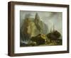 Landscape in the High Alps with Resting Mountaineers and the Painter-Caspar Wolf-Framed Giclee Print