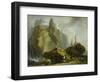 Landscape in the High Alps with Resting Mountaineers and the Painter-Caspar Wolf-Framed Giclee Print