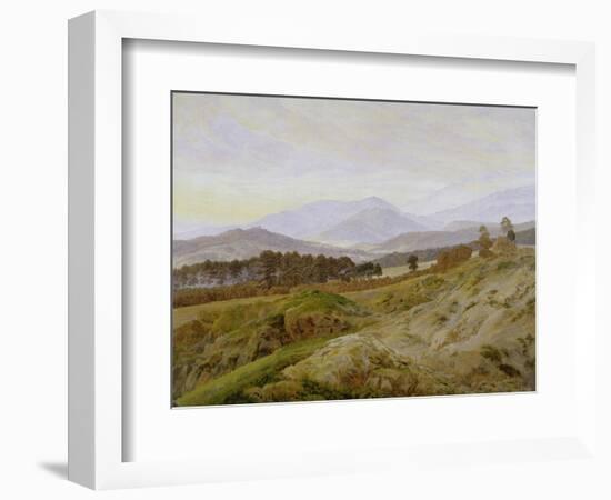 Landscape in the Riesengebirge (Bohemian Landscape), about 1835, Unfinished-Caspar David Friedrich-Framed Giclee Print
