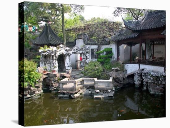 Landscape in Traditional Chinese Garden, Shanghai, China-Keren Su-Stretched Canvas