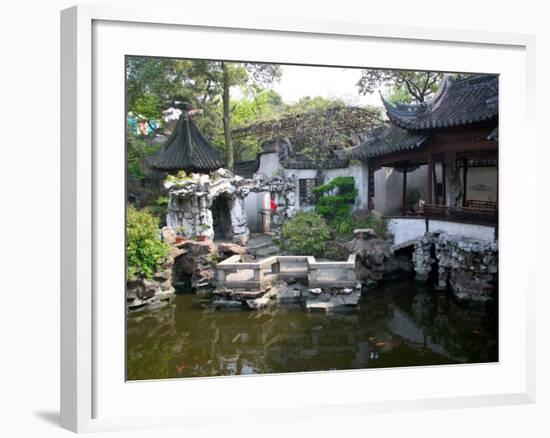 Landscape in Traditional Chinese Garden, Shanghai, China-Keren Su-Framed Photographic Print