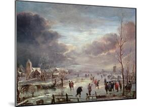 Landscape in Winter-Aert van der Neer-Mounted Giclee Print