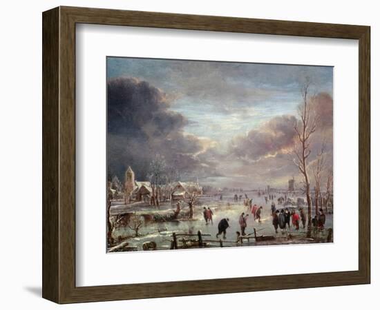 Landscape in Winter-Aert van der Neer-Framed Premium Giclee Print