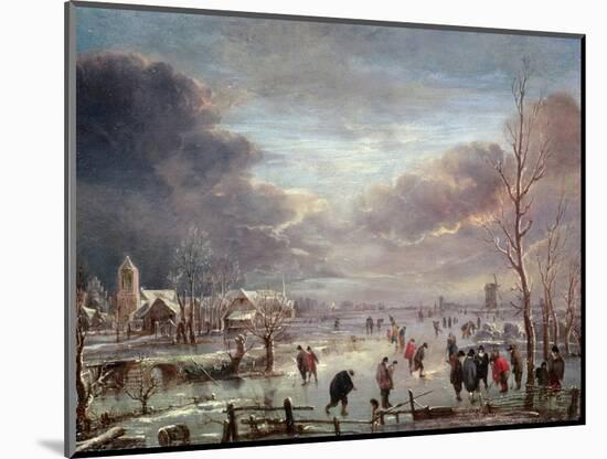 Landscape in Winter-Aert van der Neer-Mounted Premium Giclee Print