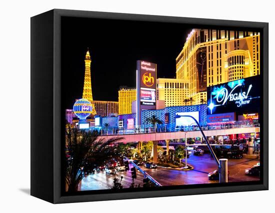 Landscape, Las Vegas by Night, Nevada, United States, USA-Philippe Hugonnard-Framed Stretched Canvas