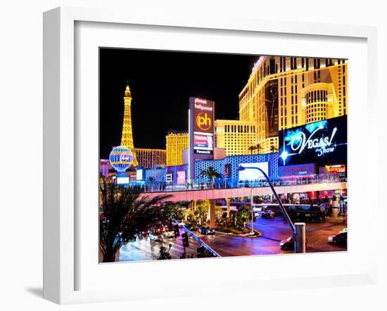 Landscape, Las Vegas by Night, Nevada, United States, USA-Philippe Hugonnard-Framed Premium Photographic Print