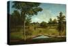 Landscape Looking toward Sellers Hall from Mill Bank, C.1818 (Oil on Canvas)-Charles Willson Peale-Stretched Canvas