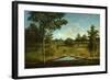 Landscape Looking toward Sellers Hall from Mill Bank, C.1818 (Oil on Canvas)-Charles Willson Peale-Framed Giclee Print
