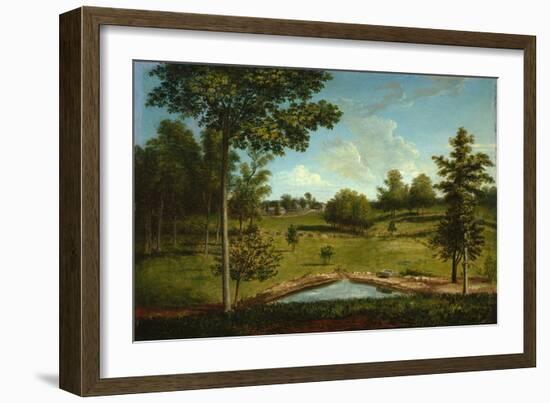 Landscape Looking toward Sellers Hall from Mill Bank, C.1818 (Oil on Canvas)-Charles Willson Peale-Framed Giclee Print