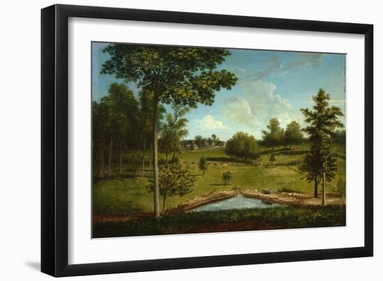 Landscape Looking toward Sellers Hall from Mill Bank, C.1818 (Oil on Canvas)-Charles Willson Peale-Framed Giclee Print