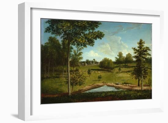 Landscape Looking toward Sellers Hall from Mill Bank, C.1818 (Oil on Canvas)-Charles Willson Peale-Framed Giclee Print