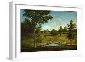 Landscape Looking toward Sellers Hall from Mill Bank, C.1818 (Oil on Canvas)-Charles Willson Peale-Framed Giclee Print