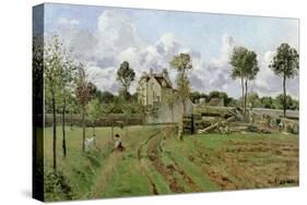 Landscape, Louveciennes, c.1872-Camille Pissarro-Stretched Canvas