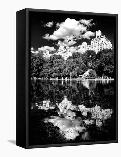 Landscape Mirror, Central Park, Conservatory Water, Manhattan, New York-Philippe Hugonnard-Framed Stretched Canvas